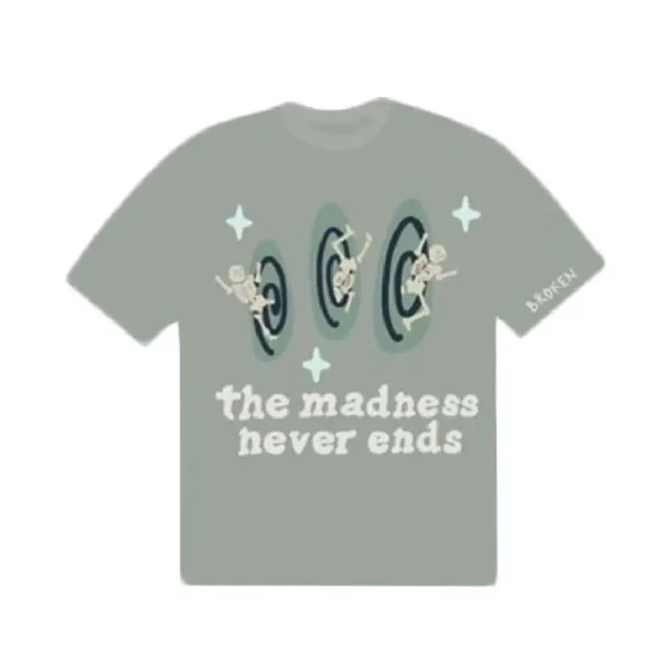 Broken Planet Market The Madness Never Ends T-shirt Grey